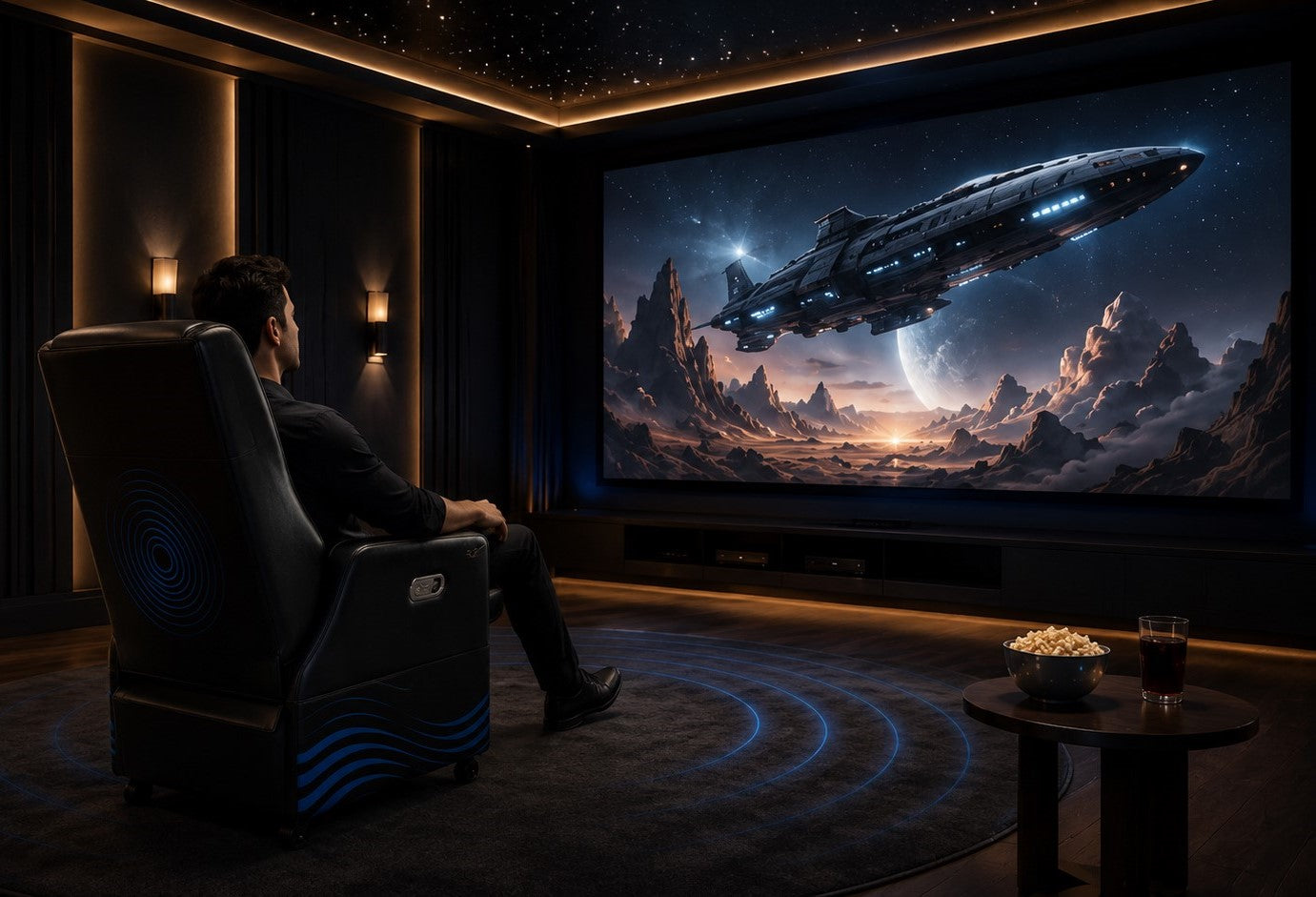 Home Theater Gaming Seating Relaxation Lounger and Recovery Sound Healing