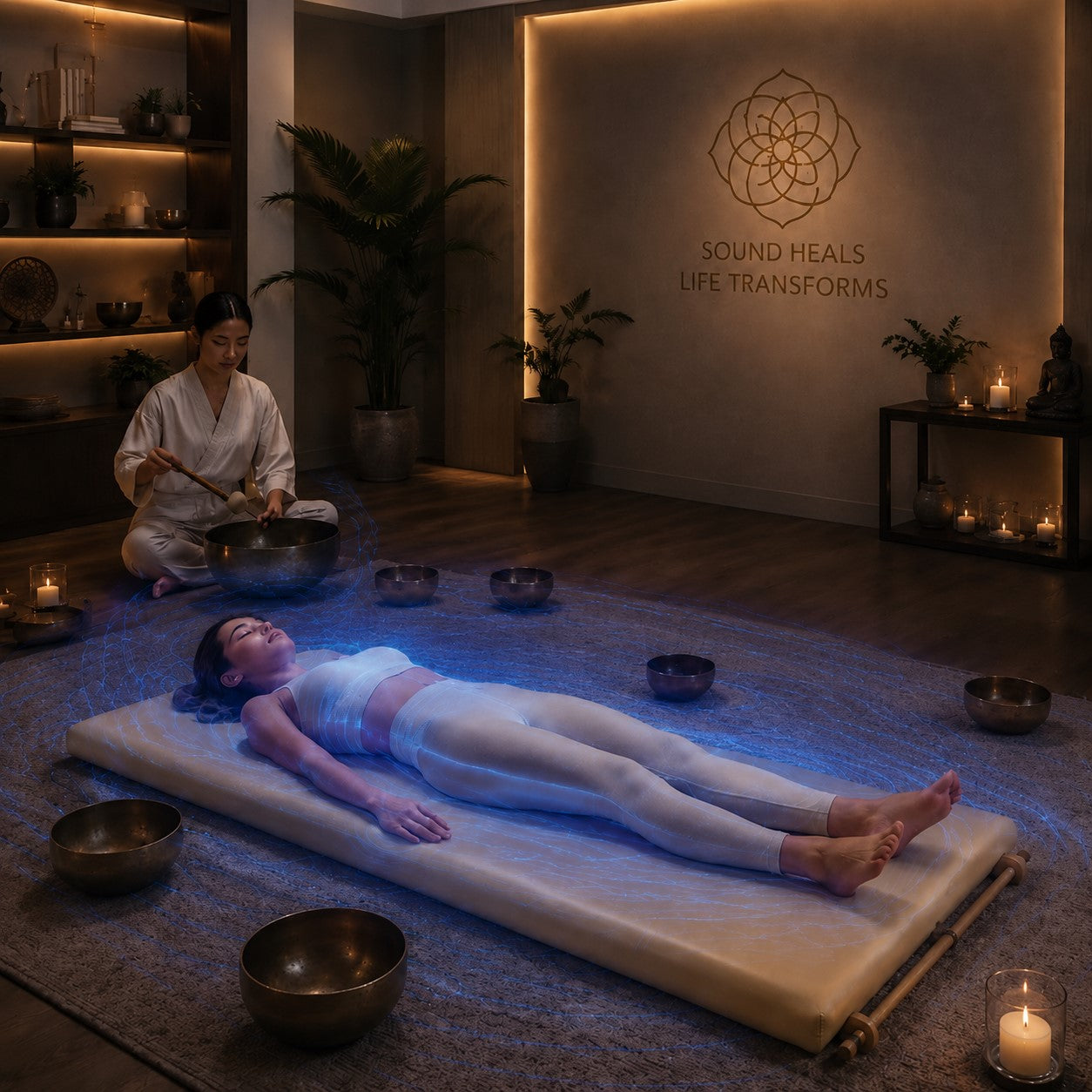 Vibroacoustic Meditation Platform and Sound Healing Meditation Cushion