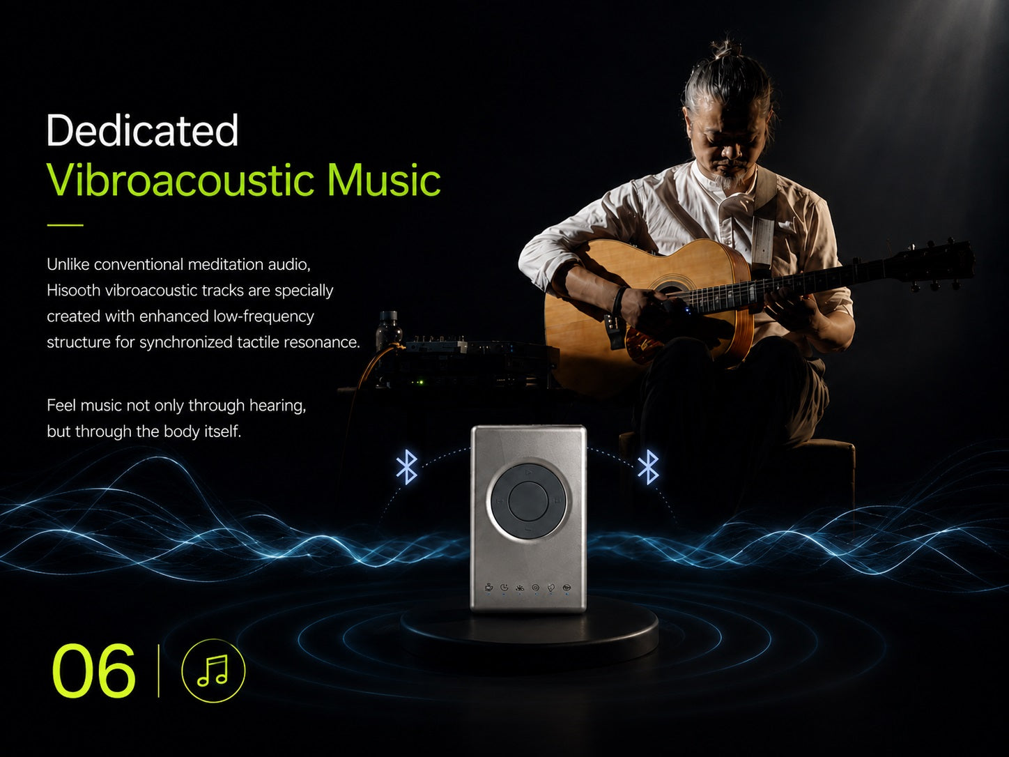 Dedicated vibroacoustic music system designed for tactile bass resonance
