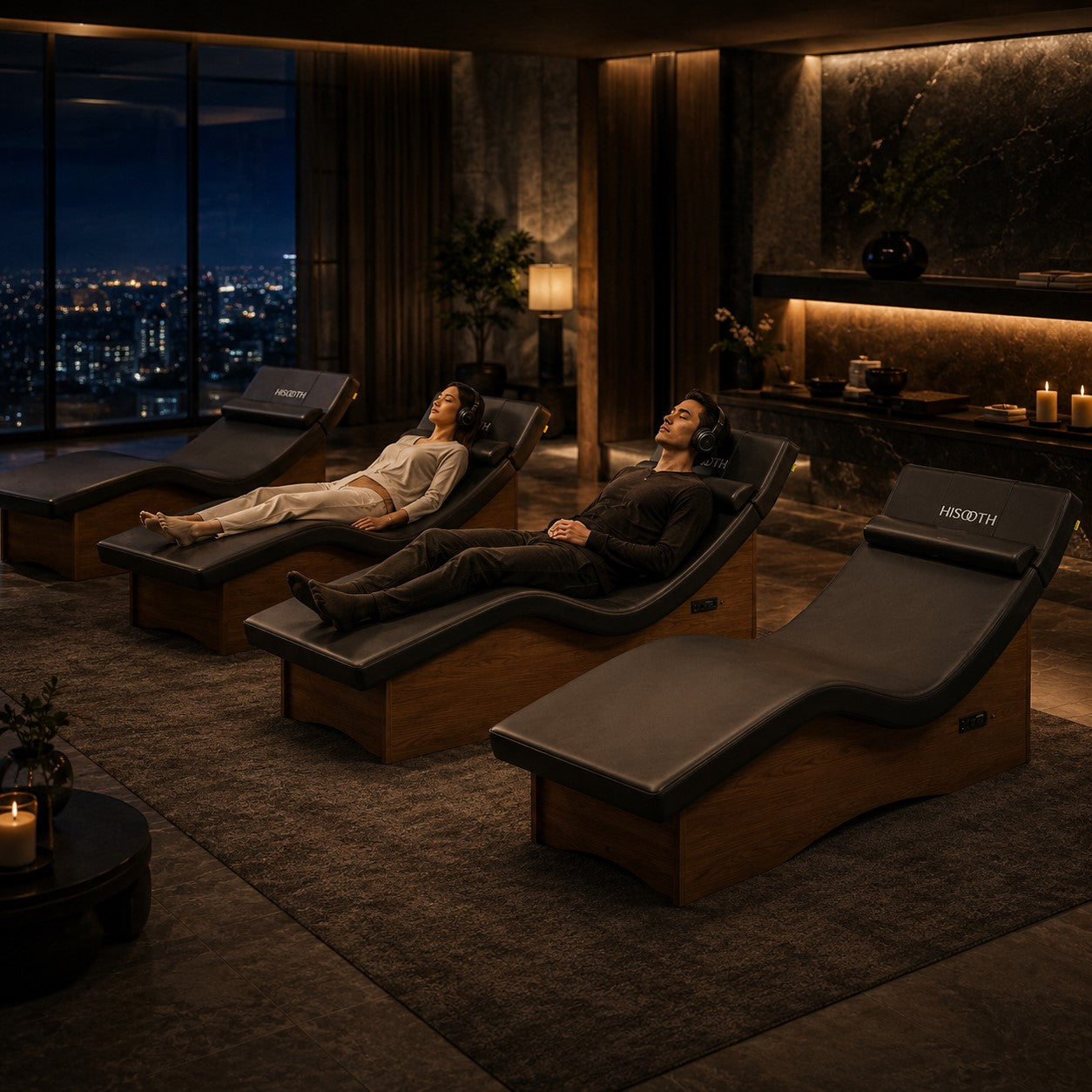 4D Home Theater Chair and Immersive Relaxation Lounger with Vibroacoustic Sound Vibration System