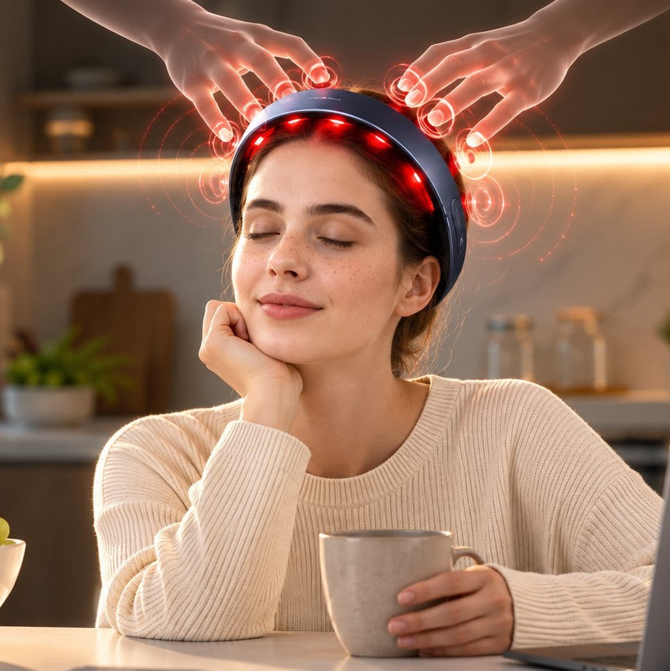 H2 Electric Scalp Massager Hands-Free Heated Scalp Massage with Light Therapy