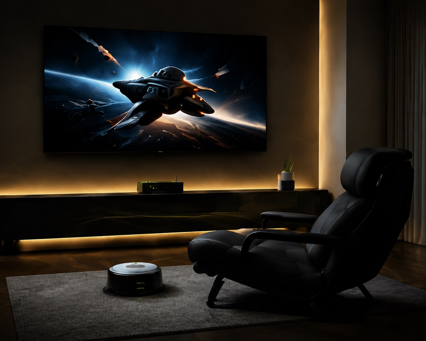 Home theater chair with vibroacoustic low frequency tactile feedback system