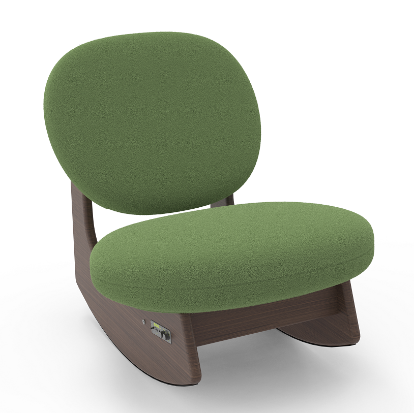 Rocking sensory lounge chair with immersive sound and relaxation experience