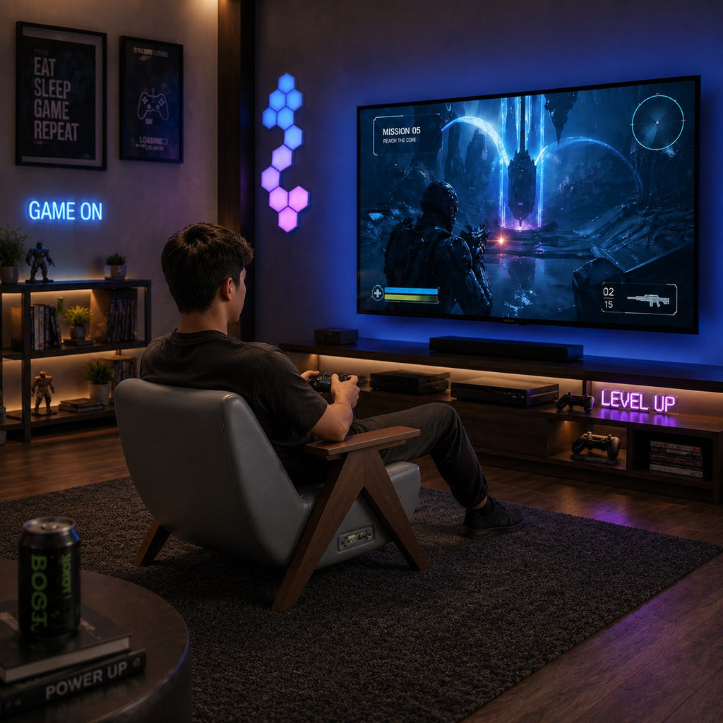 Hisooth 4D Gaming and 4D Home Theater Lounge Chair for Living Room at home
