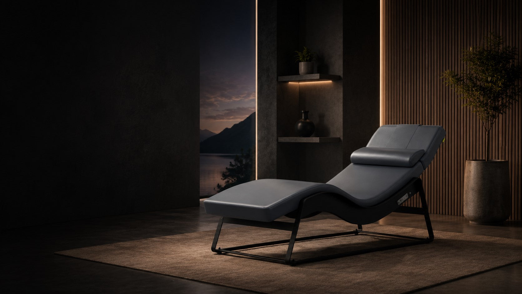 Hisooth vibroacoustic lounger in a modern wellness environment