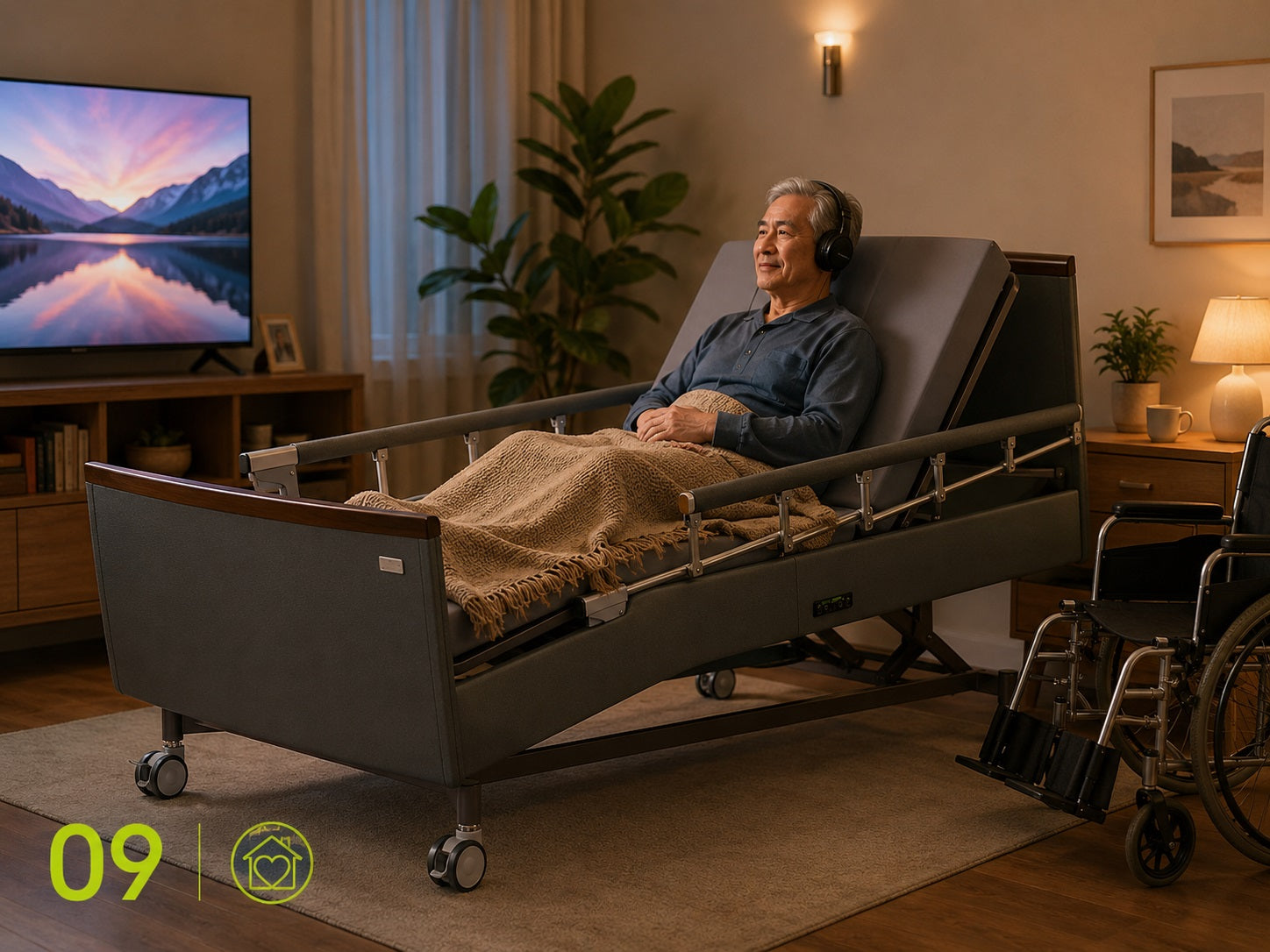 Vibroacoustic recovery bed supporting rest and daily wellness routines