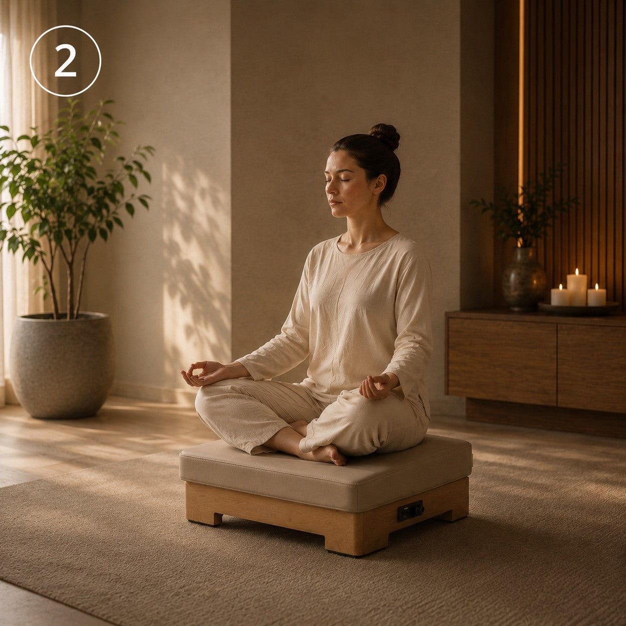 LotusRise Vibroacoustic Sound Bath Sound Healing Music Audio Meditation Cushion and Platform