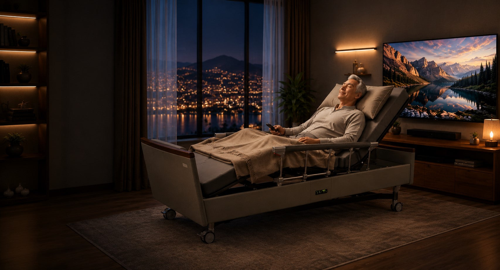 Hisooth SenseCare vibroacoustic recovery care bed with immersive sound therapy, low-frequency resonance, and sensory wellness experience for home care and rehabilitation