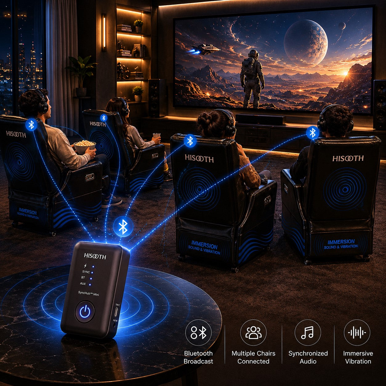 SynchroHub™ Mini Bluetooth Broadcast Hub