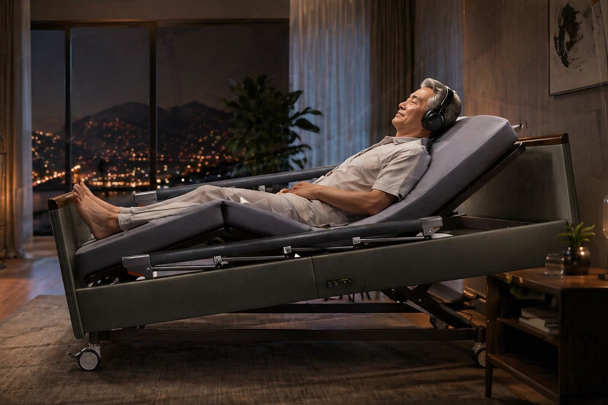 SenseCare sound therapy recovery bed designed for sensory stimulation, immersive wellness, neurological support, and long-term care