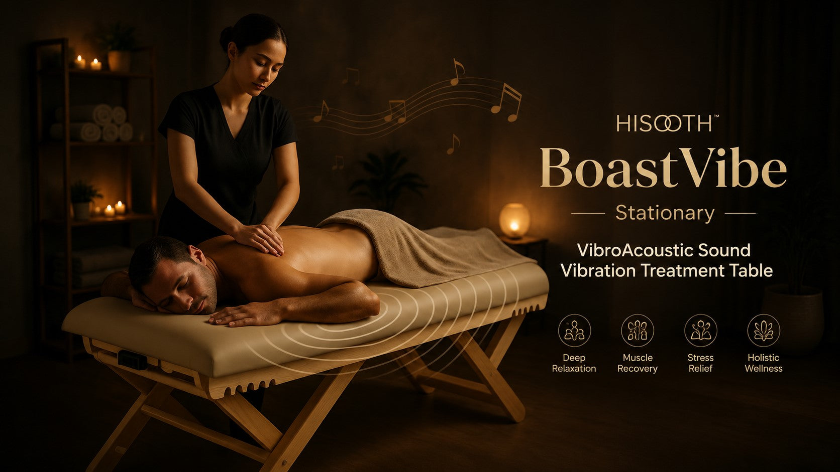 Hisooth Boast VibroAcoustic Therapy Treatment Massage Table Video