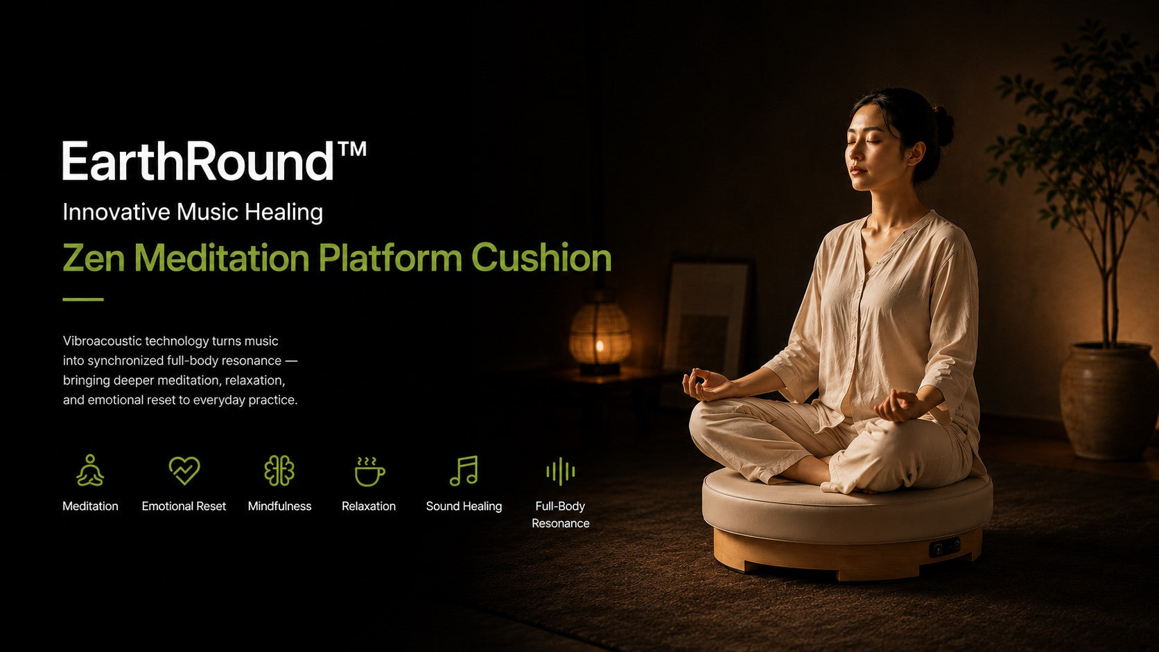 Vibroacoustic Meditation System Sound Bath Meditation Cushion Meditation Cushion with Speakers